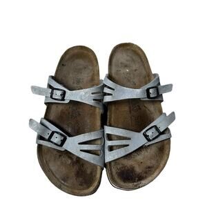 Birkis Beirkenstock Silver Moorea Granada Sandals Shoes Size 8 Woman’s Mens 6